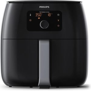 Celebrate with Us Anniversary Limited-Time & Limited-Quantity Deal RM 99：Philips Premium Airfryer XXL with Fat Reduction Technology, 3 lb / 7-quart capacity, Rapid Air technology, digital display, keep warm mode, 5 automatic cooking programs, HomeID app connectivity, family-size, black (Model HD9650/96)