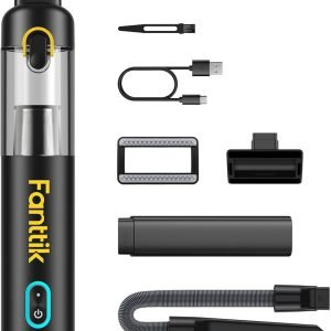 Limited-Time Sale for Summer Surprises RM 99：Fanttik Slim V8 Mate Cordless Car Vacuum Suction Power 12000Pa, Portable Mini Vacuum with Flexible Hose and Pet Brush, Type-C Charge, Portable for Car, Office Desk, Keyboards