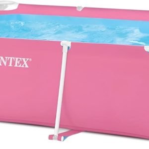 Limited-Time Sale for Summer Surprises RM 99：Intex 28266EH 7'L x 5'W x 23-5/8"H Rectangular Metal Frame Above Ground Outdoor Backyard Swimming Pool, 439 Gallons of Water, Pink