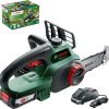 Limited-Time Sale for Summer Surprises RM 99：Bosch Cordless Chainsaw UniversalChain 18 (battery 2.5 Ah, charger, SDS system, blade length: 200 mm, 18 Volt System, in carton packaging)