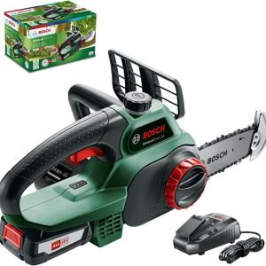 Limited-Time Sale for Summer Surprises RM 99：Bosch Cordless Chainsaw UniversalChain 18 (battery 2.5 Ah, charger, SDS system, blade length: 200 mm, 18 Volt System, in carton packaging)