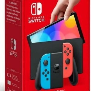 Nintendo Switch (OLED Model) - Neon Red & Neon Blue Joy Con (UAE Version)
