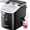 Celebrate with Us Anniversary Limited-Time & Limited-Quantity Deal RM 99-109：EUHOMY Nugget Ice Maker Countertop with Handle, Ready in 6 Mins, 34lbs Per Day, Removable Top Cover, Auto-Cleaning, Portable Sonic Ice Maker with Basket and Scoop, for Home/Party/RV/Camping