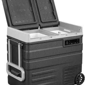 Celebrate the Islamic New Year Limited-Time & Limited-Quantity Deal RM 99.00 ：Alpicool UD65 Portable Wheeled Car Freezer with Dual Compartments,12 Volt Car Refrigerator, 60 Quart Fast Cooling Fridge, with 12/24V DC and 100-240V AC for Outdoor, Camping, RV, Truck