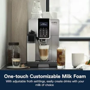 Summer Surprises Limited-Time & Limited-Quantity Deal：De'Longhi Dinamica LatteCrema Espresso Machine with Automatic Milk Frother for Latte, Cappuccino, Built-in Grinder