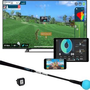 Limited-Time Sale for Summer Surprises RM 99：PHIGOLF Phigolf2 Golf Simulator with Swing Stick for Indoor & Outdoor Use, Golf Swing Trainer with Upgraded Motion Sensor & 3D Swing Analysis, Compatible WGT/E6 Connect APP, Works with Smartdevices