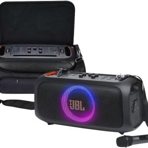 Anniversary Celebration – While Stocks Last：PartyBox On-The-Go Essential | Portable Party Speaker with Built-in Lights | Wireless Mic | Amazing Pro Sound | IPX4 Splashproof Protection | 6 Hours of Playtime | Convenient Shoulder Strap