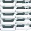 Anniversary Celebration While Stocks Last Just RM 9.89：M MCIRCO 10-Pack,22 Oz Glass Meal Prep Containers,Glass Food Storage Containers with lids,Lunch Containers,Microwave, Oven, Freezer and Dishwasher